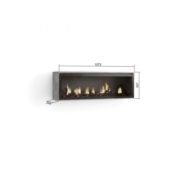 Chimenea Eléctrica LED 107x38x25cm Cemento - Colgado Innovation Home Furnish Sl.