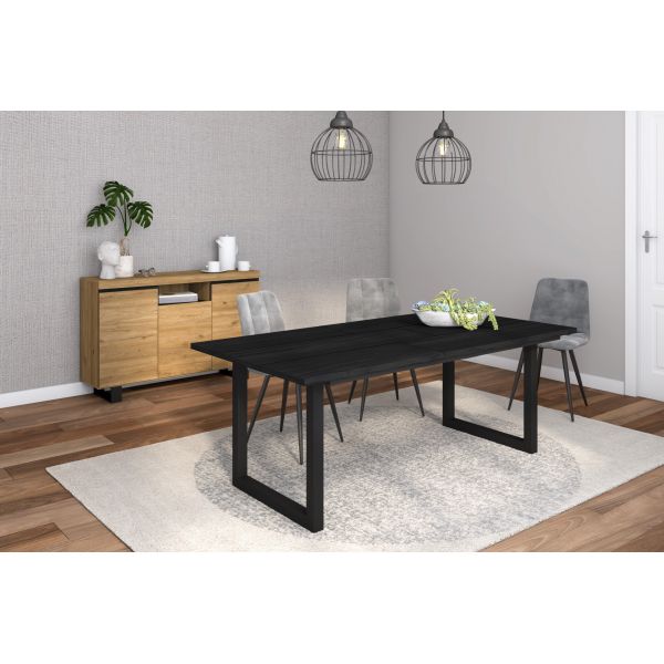 Conjunto mesa 200  negro patas u