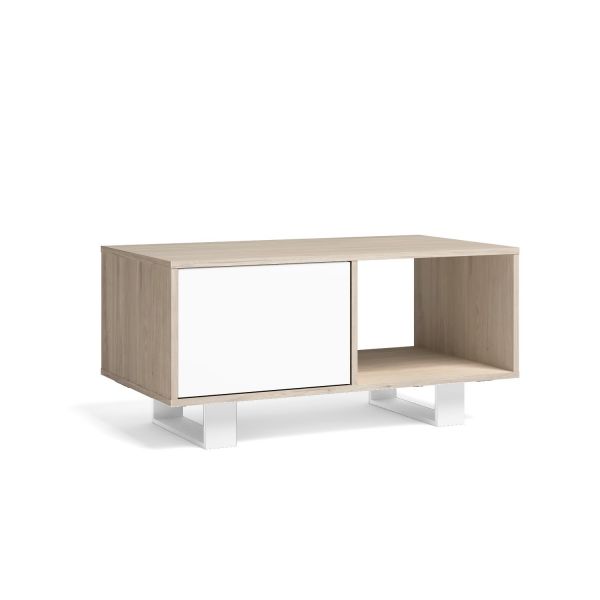 Mesa de centro wind 92x50x45 roble blanco