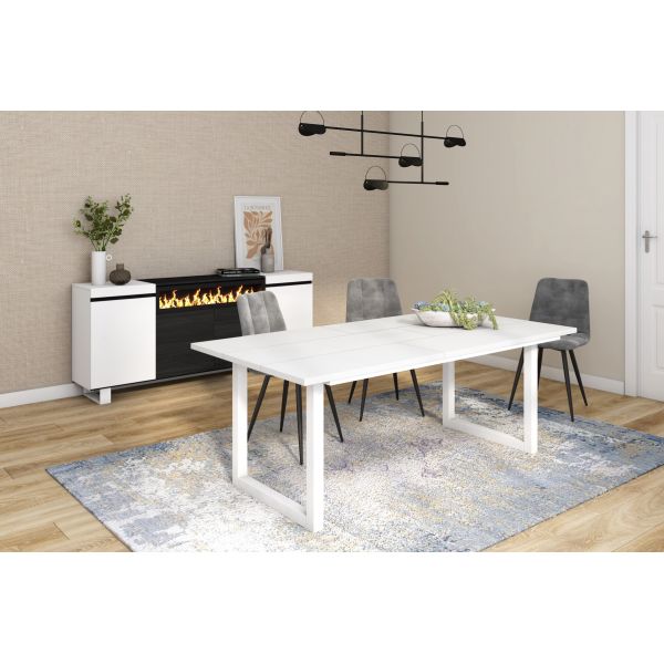 Mesa de comedor 200 Blanco estilo industrial Innovation Home Furnish Sl.