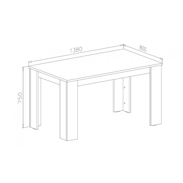 Mesa de Comedor Wind 140 cm  color cemento Innovation Home Furnish Sl.