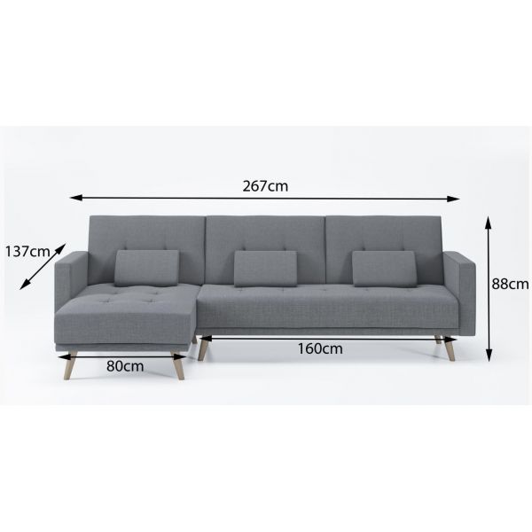 Sofa Chaise longue verona 267 convertible en cama Innovation Home Furnish Sl.